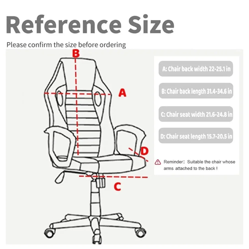 Gaming Chair Cover Stretchable Swivel Office Computer Desk Chair Protector Black